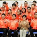 デフ五輪東京選手団46人「最高のパフォーマンス」誓う　都知事に