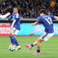 代表通算１０ゴールの日本代表ＭＦ中村敬斗　「えぐい。強すぎる」とアシストのＦＷ上田綺世を絶賛
