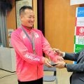 デフ五輪ハンマー投げ「銀」の森本さん　滋賀県竜王町民栄誉賞第1号