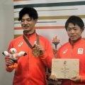 デフリンピック「金」の足立選手、6位入賞の須山選手が島根知事表敬
