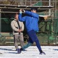 【中日】上林誠知、新年初自主トレ「雪の上で動くのは倍きつかった」練習後は雪だるまづくり