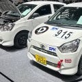SPK、市販予定の「ミライース tuned by D-SPORT Racing」（5MTターボ仕様）をダイハツブースに展示
