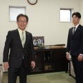 【阪神】山田脩也＆百崎蒼生に球団社長から成人式記念品贈呈「引き締まる」山田「頑張ろう」百崎