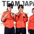【五輪】スノボＨＰメダリスト戸塚優斗、山田琉聖、小野光希が羽田空港に帰国　到着ロビーのファン約１００人が拍手で迎える