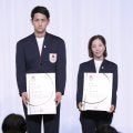 【五輪】日本選手団の解団式　りくりゅうらはオリンピック特別賞、団長賞特別賞を受賞